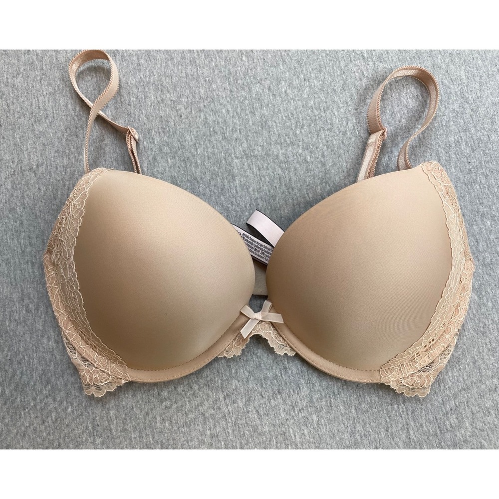 Victorias‎ Secret Bra Womens 32DD Beige Dream Angles Push Up Lined Underwire